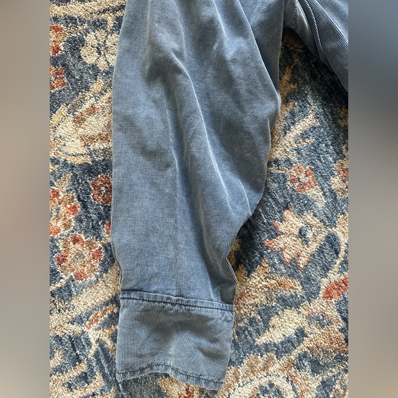 Pilcro Anthropologie Marta tiered navy corduroy button down maxi dress 1X - Picture 9 of 10